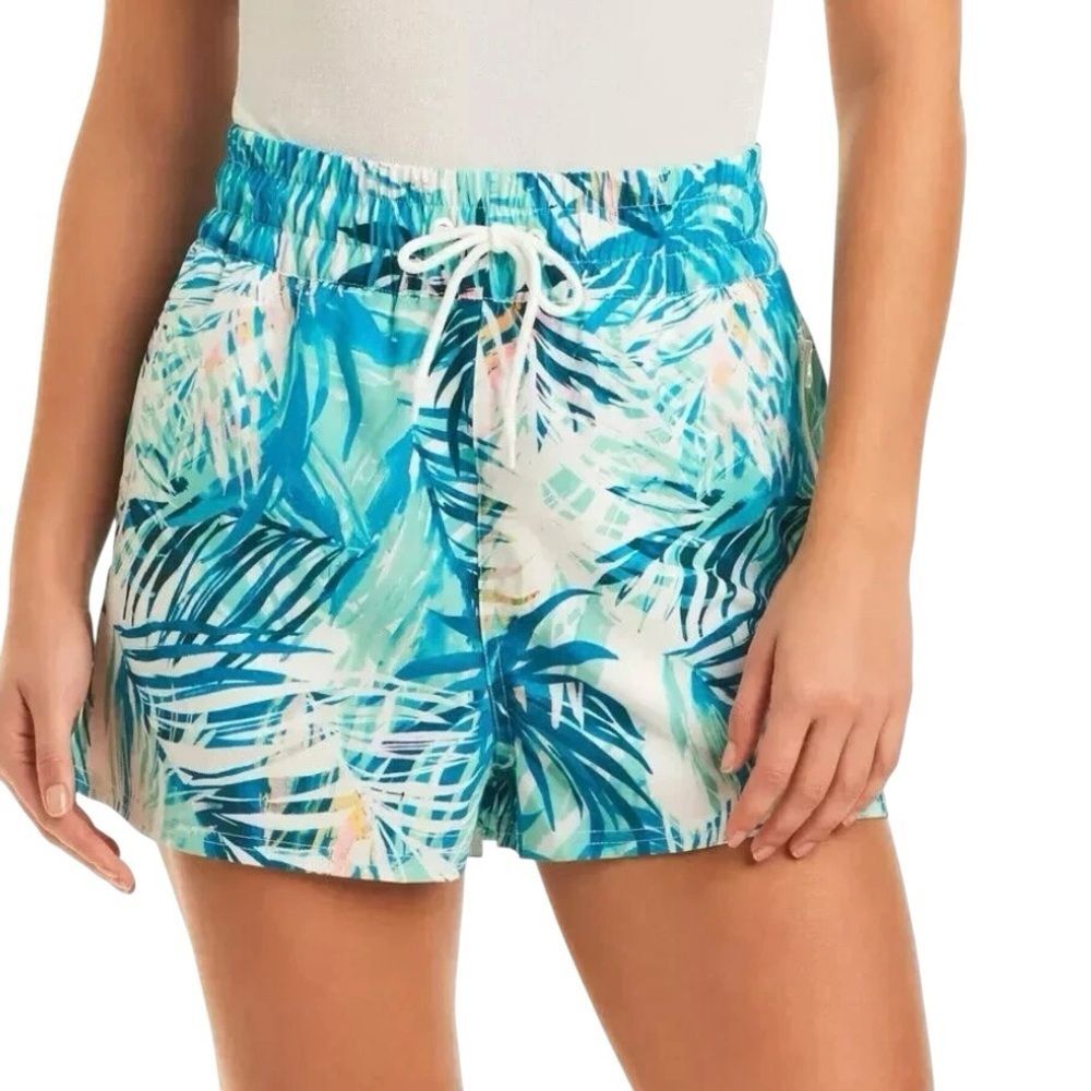 NWT OP Ocean Pacific Quick Dry Tropical Beachy Pull On Shorts Mesh Pockets Sz XL